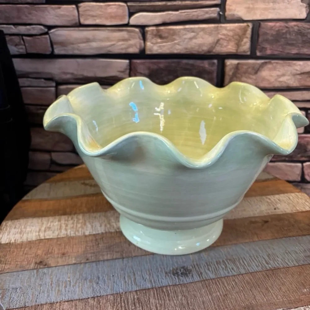 Crate&Barrel Light Green Ceramic Bowl